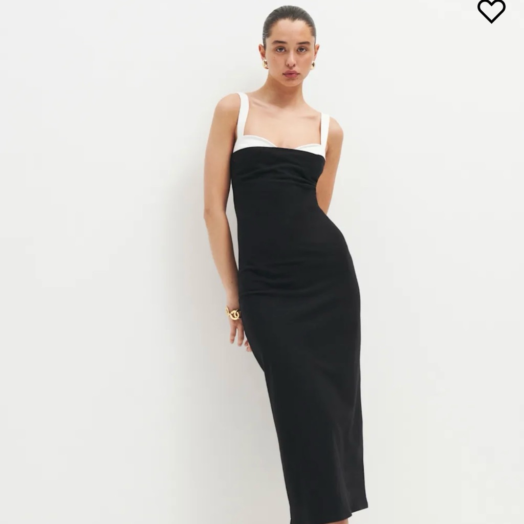 Reformation Nelle Knit Dress Black - Size L